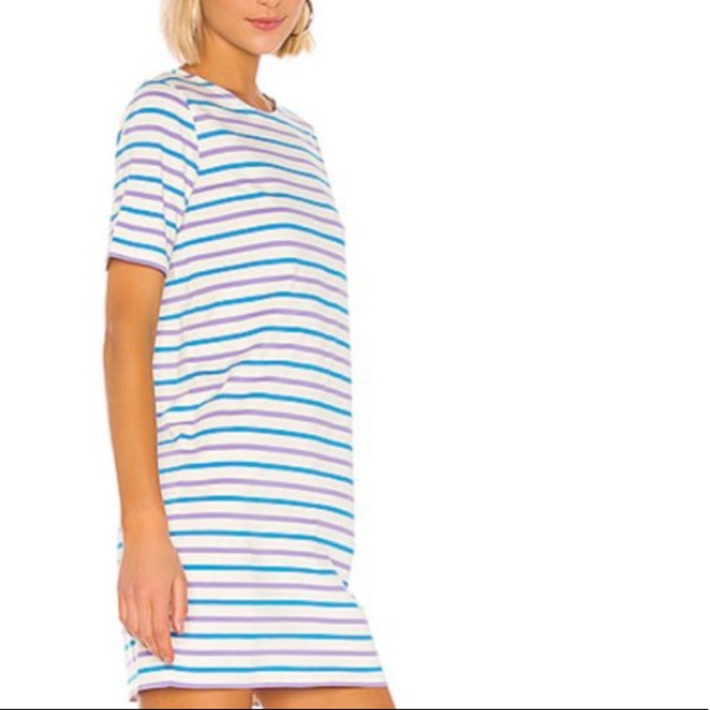 KULE tee dress lilac blue stripe